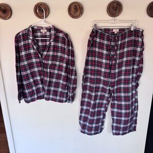 GAP Women's Plaid flannel Pajama Set size XL